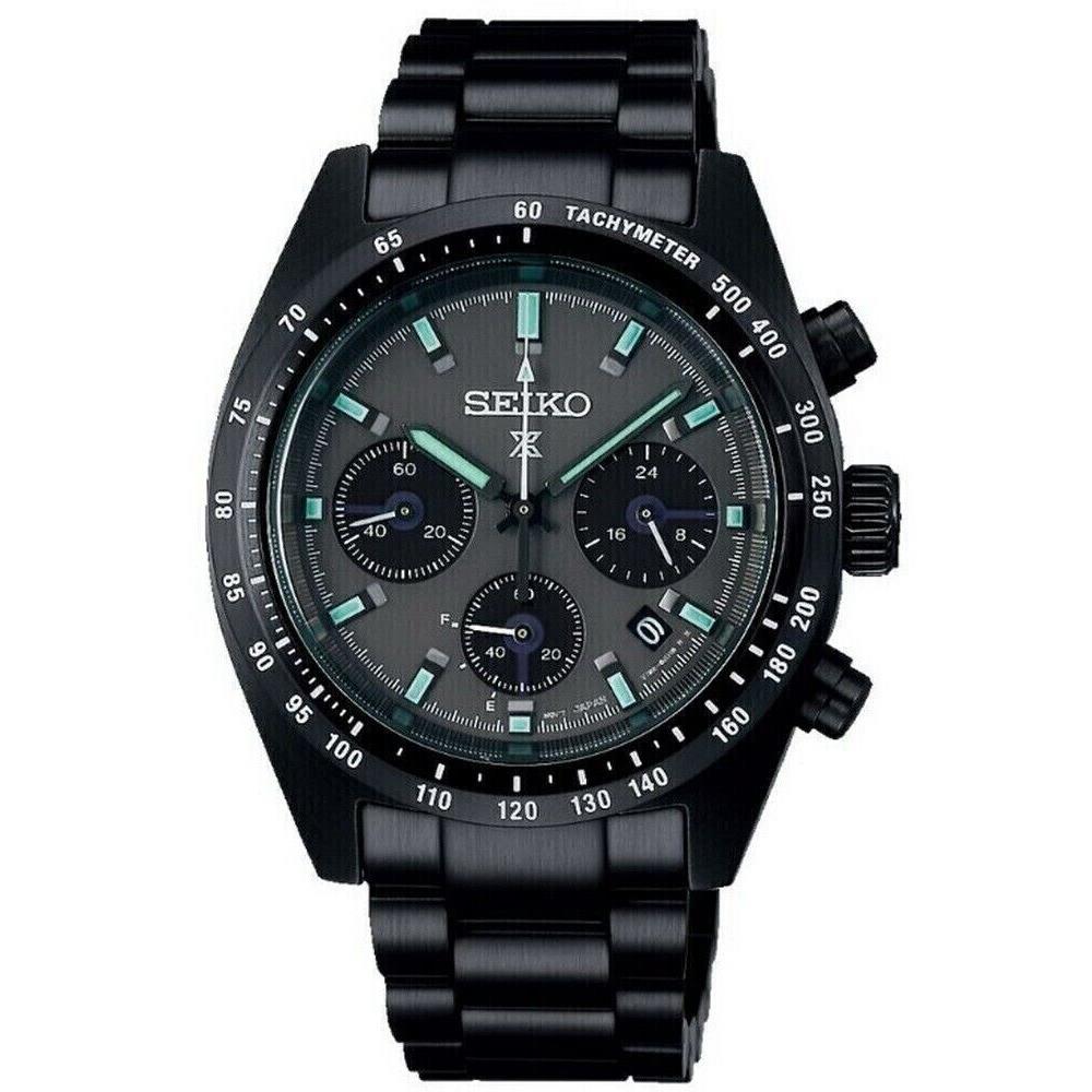 Seiko Mens Prospex Speedtimer Solar Chronograph Black Watch SSC917