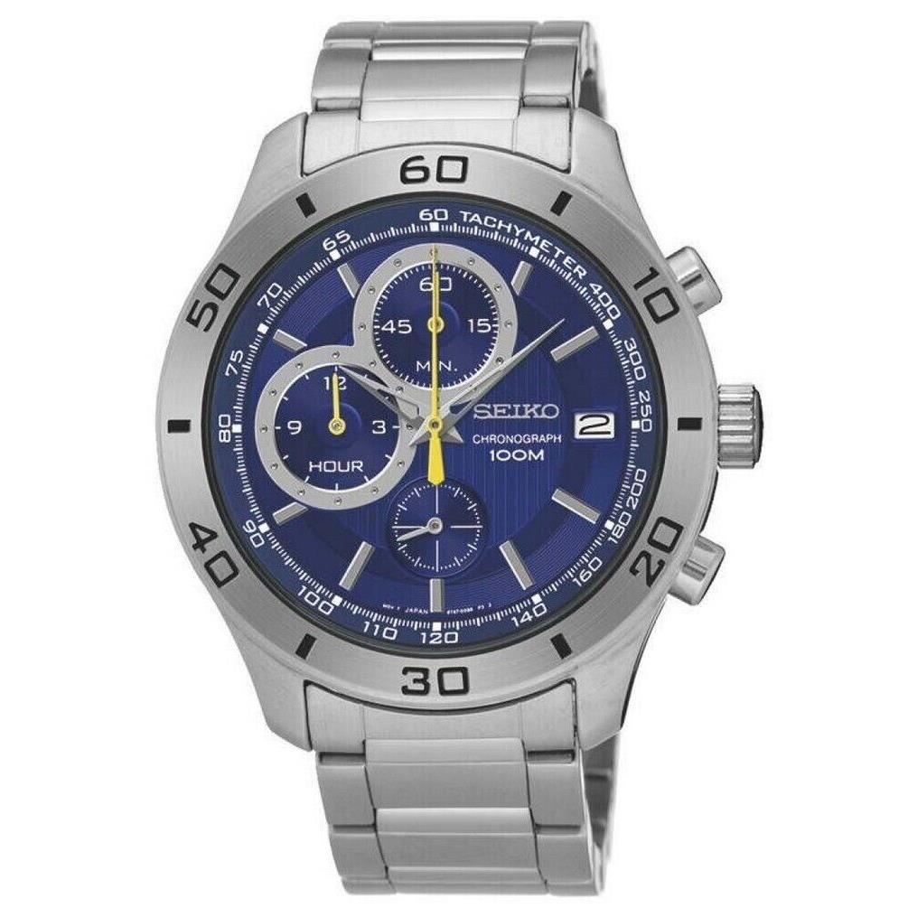 Seiko SSB185P1 Men`s Stainless Steel Blue Dial Chronograph Watch