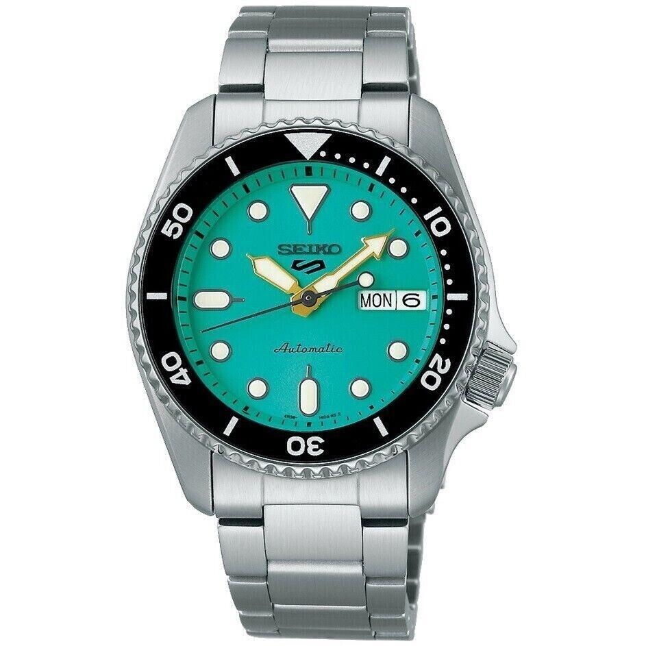 Seiko Men`s 5 Sports Skx Sports Style Stainless Steel Teal Dial Watch SRPK33