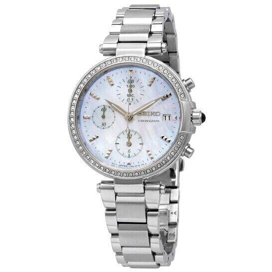 Seiko Chronograph Quartz Diamond Accent SNDV39 SNDV39P1 Women`s Watch