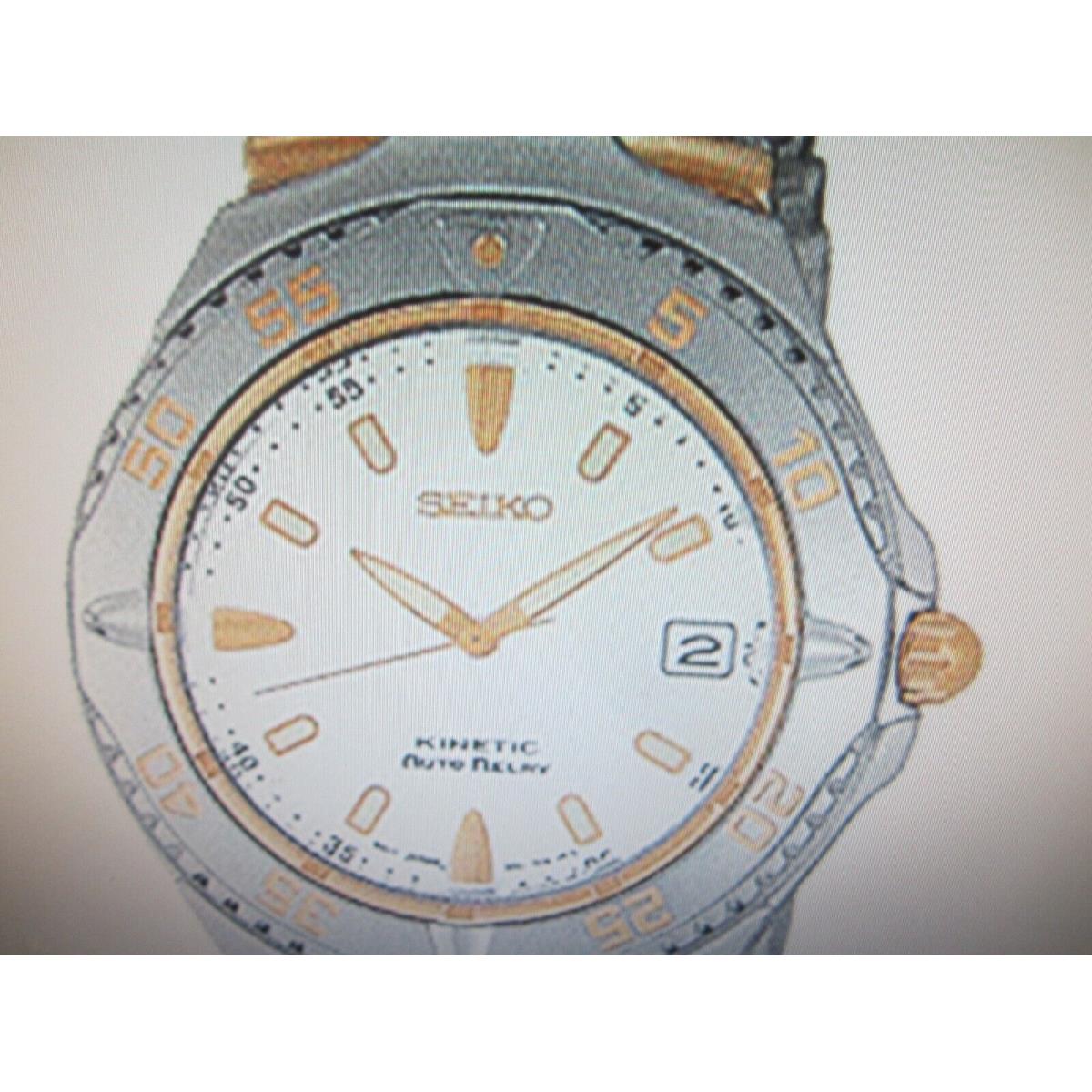 Seiko Men`s Watch Kinetic All S/s Two Tone SMA114