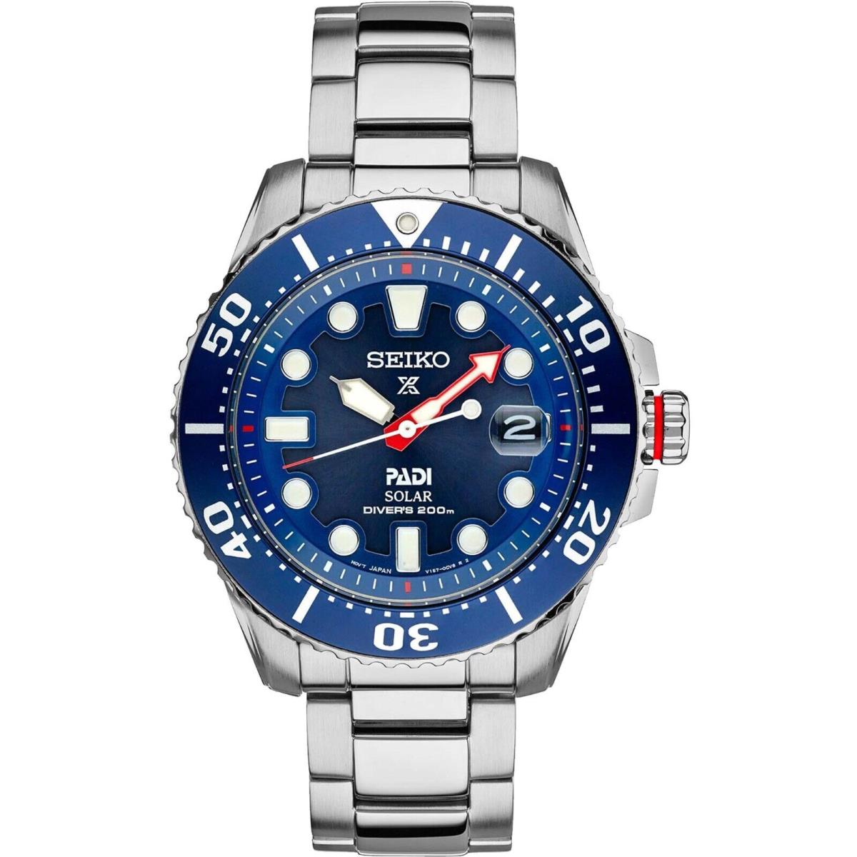 Seiko Prospex Padi Solar Diver s Blue Dial Stainless Steel Men s Watch SNE549