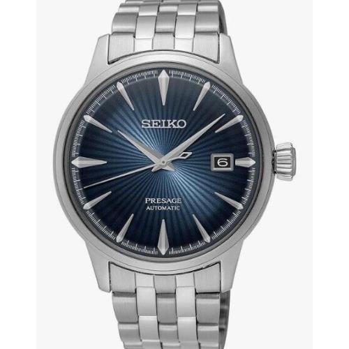 Seiko Presage Automatic Blue Sunray Dial Stainless Steel Men Watch SRPB41J1