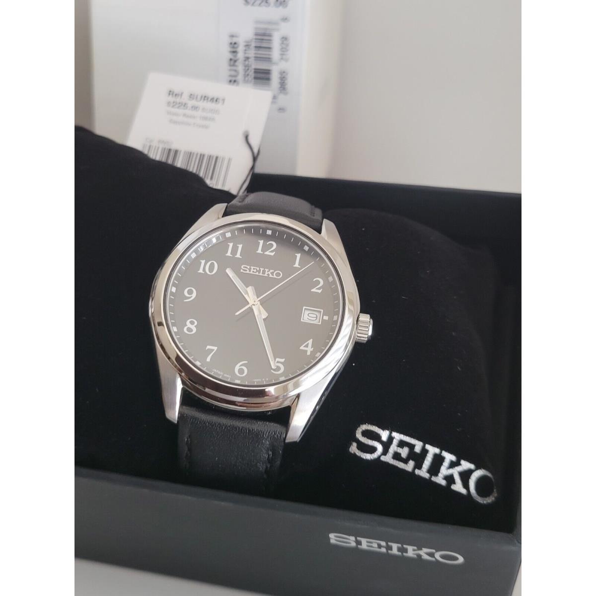 Seiko 40.2mm Sapphire Crystal Bold Arabic Numerals on a Rich Black Dial