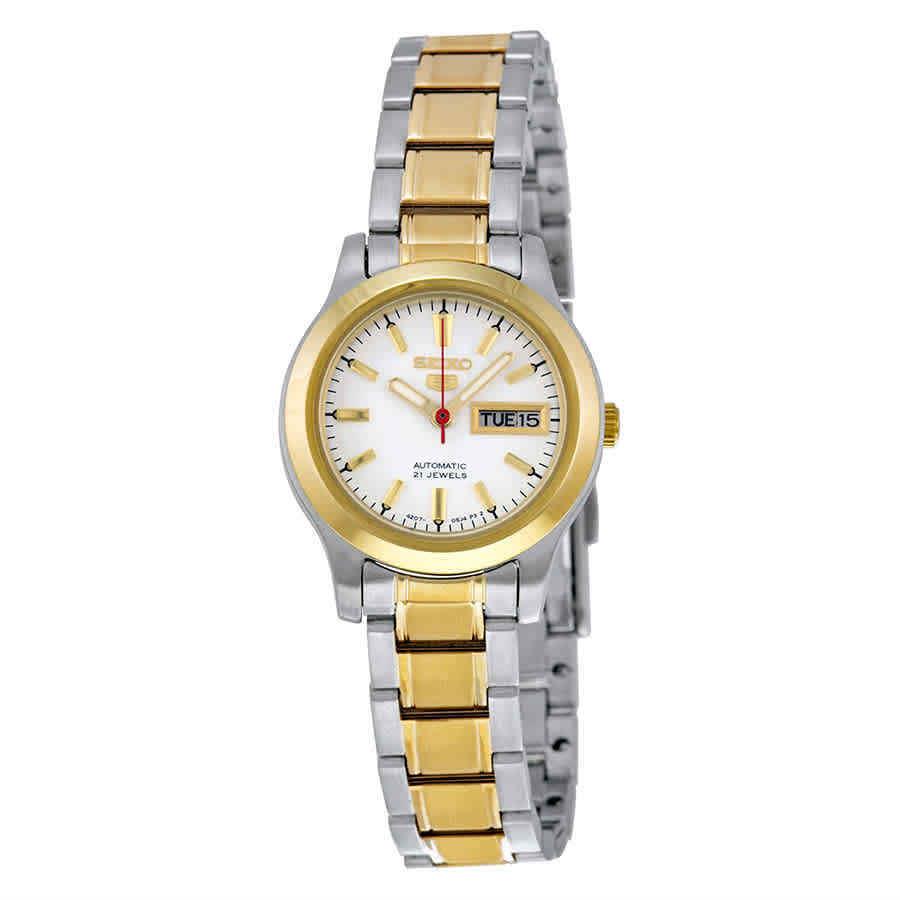 Seiko 5 Automatic White Dial Two-tone Ladies Watch SYMD90