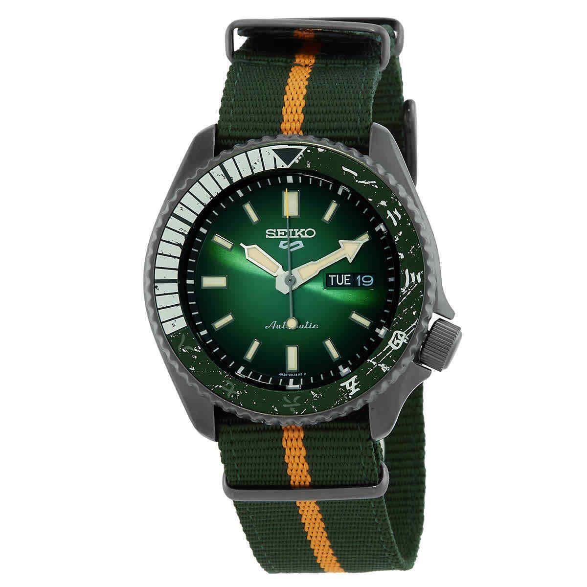 Seiko 5 Sports Naruto Boruto Limited Edition Automatic Green Dial Men`s Watch