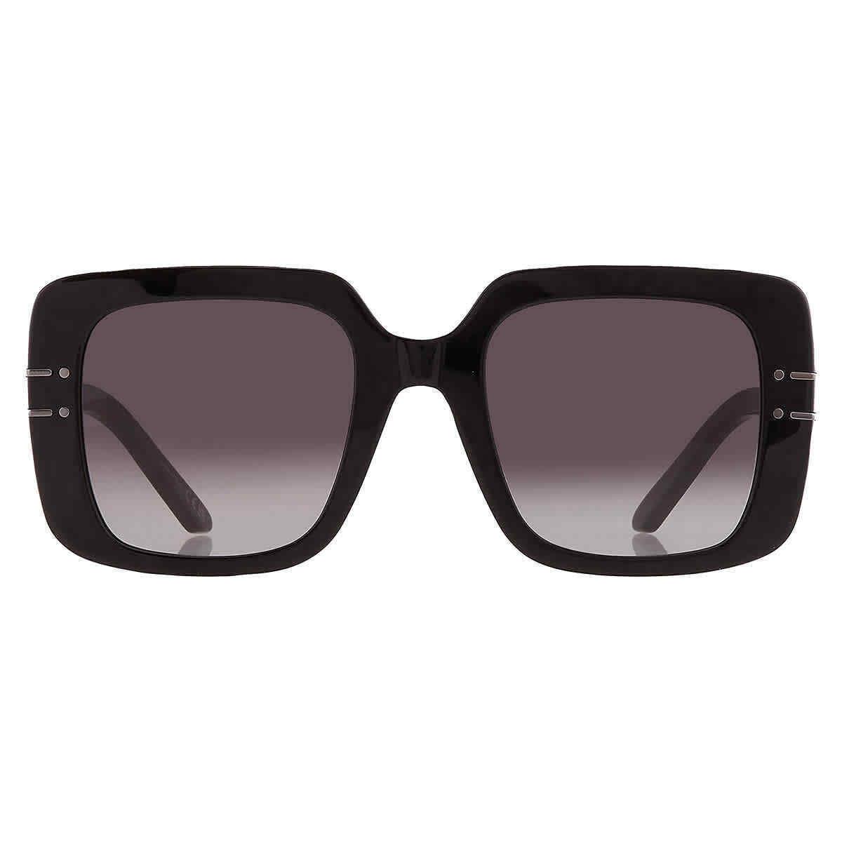 Dior Smoke Gradient Square Ladies Sunglasses Diorsignature S11I 14A1 CD40171I - Frame: Black, Lens: Grey