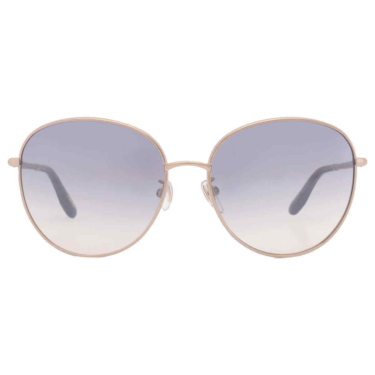 Chopard Grey Mirror Gradient Oval Unisex Sunglasses SCHF75V 594B 59 - Frame: Gold, Lens: Grey