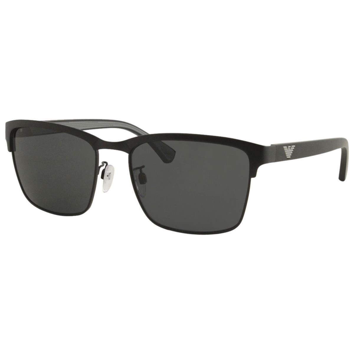 Emporio Armani Men`s EA2087 EA/2087 3014/87 Matte Black Square Sunglasses 56mm