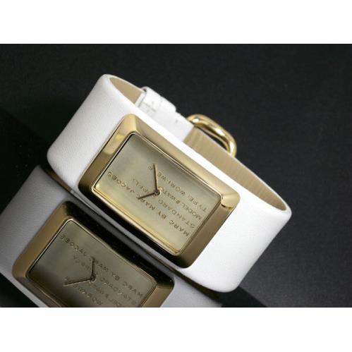 Marc Jacobs White Leather Strap Gold WATCH-MBM2043