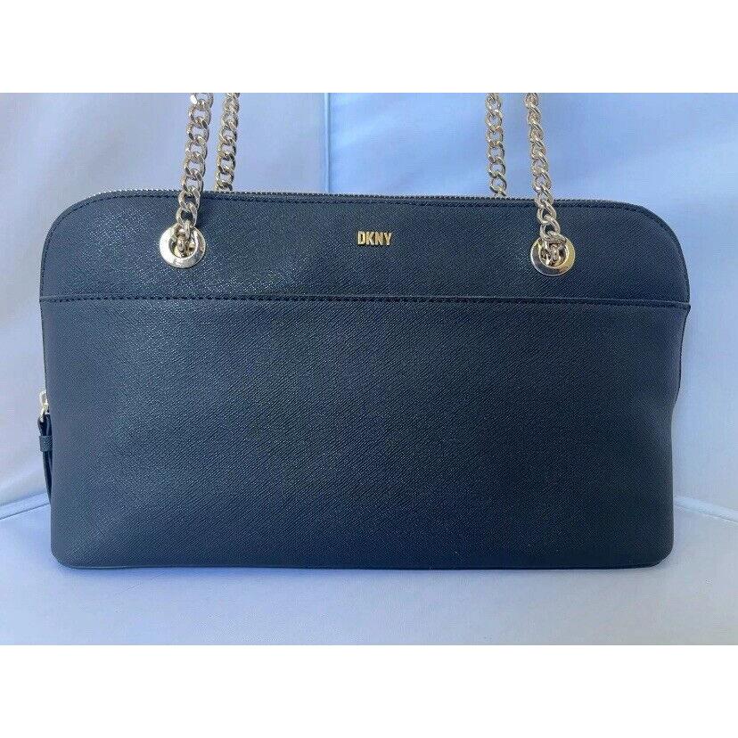 Dkny Maddison Medium TZ Satchel in Black Leather