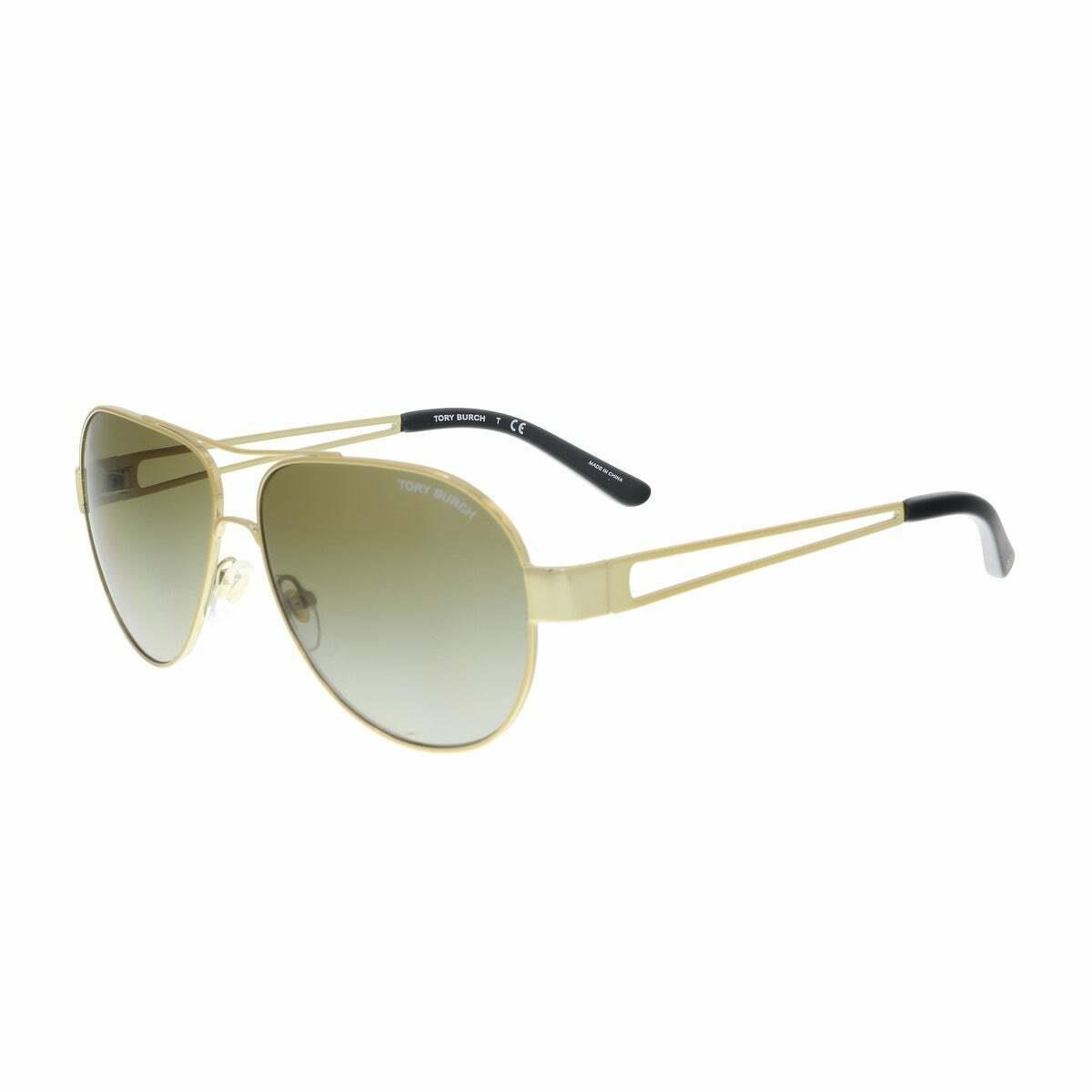 Tory Burch Gold Aviator Sunglasses TY6060-304113 55