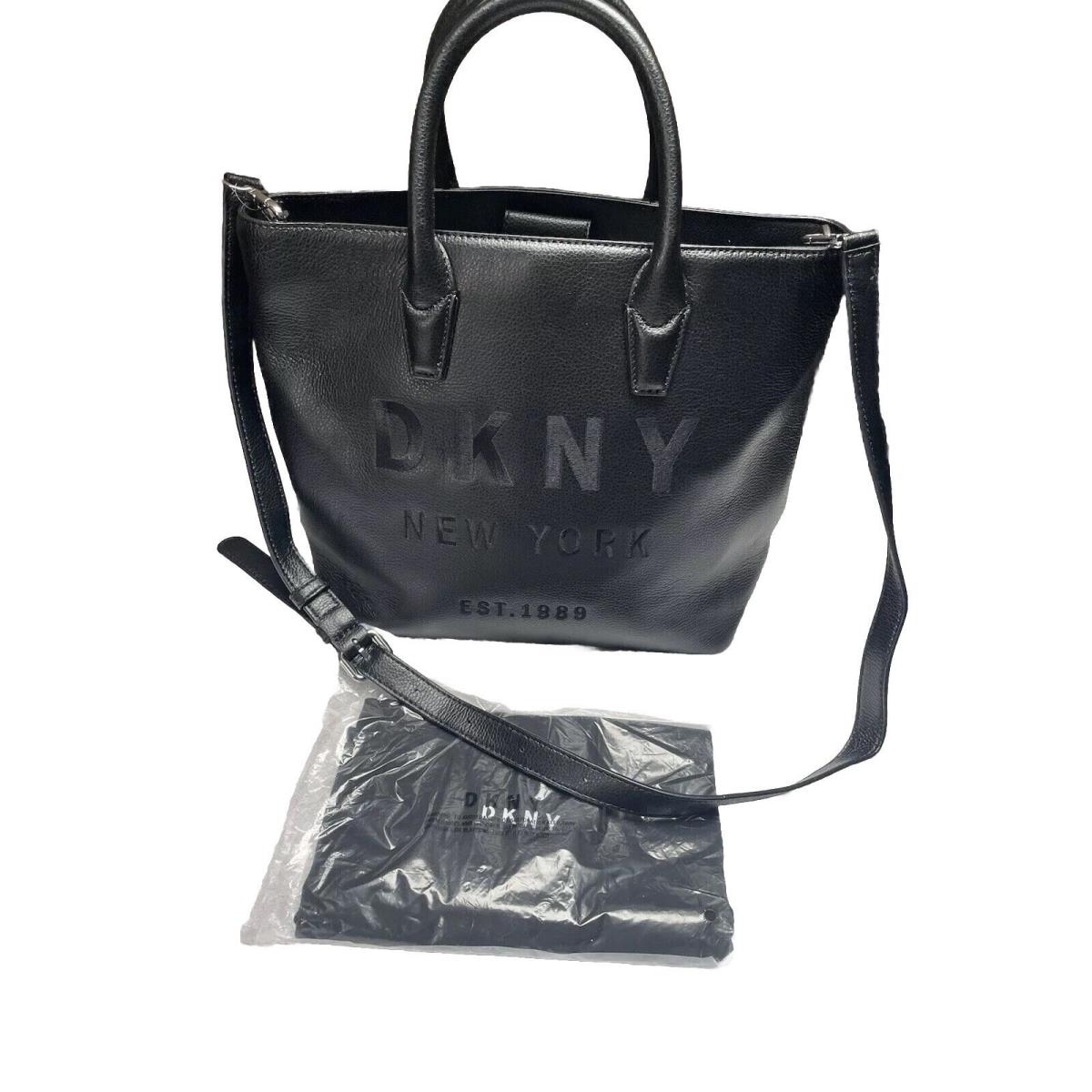 Dkny Hutton Black Pebbled Leather Tote