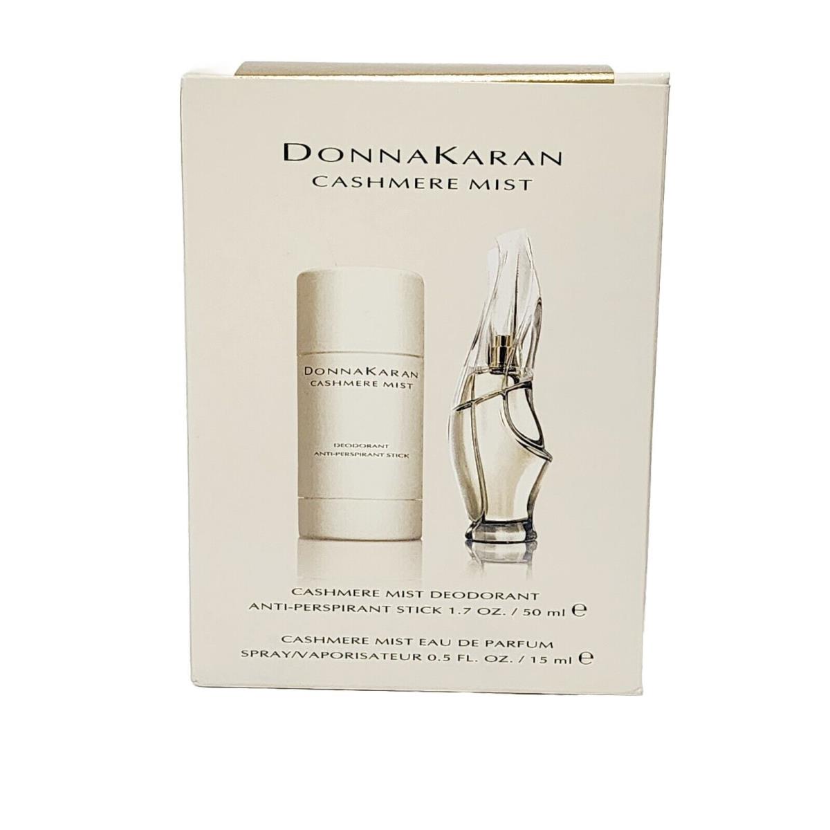 Donna Karan Cashmere Mist 2PC Set 1.7OZ Deo Stick + 15ML Edp Spray