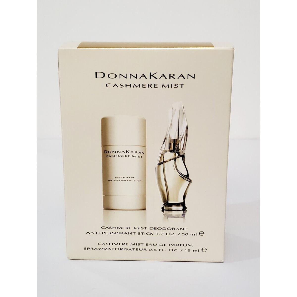 Donna Karan Cashmere Mist 2PC Set 1.7OZ Deodorant Stick + 15ML Edp Spray