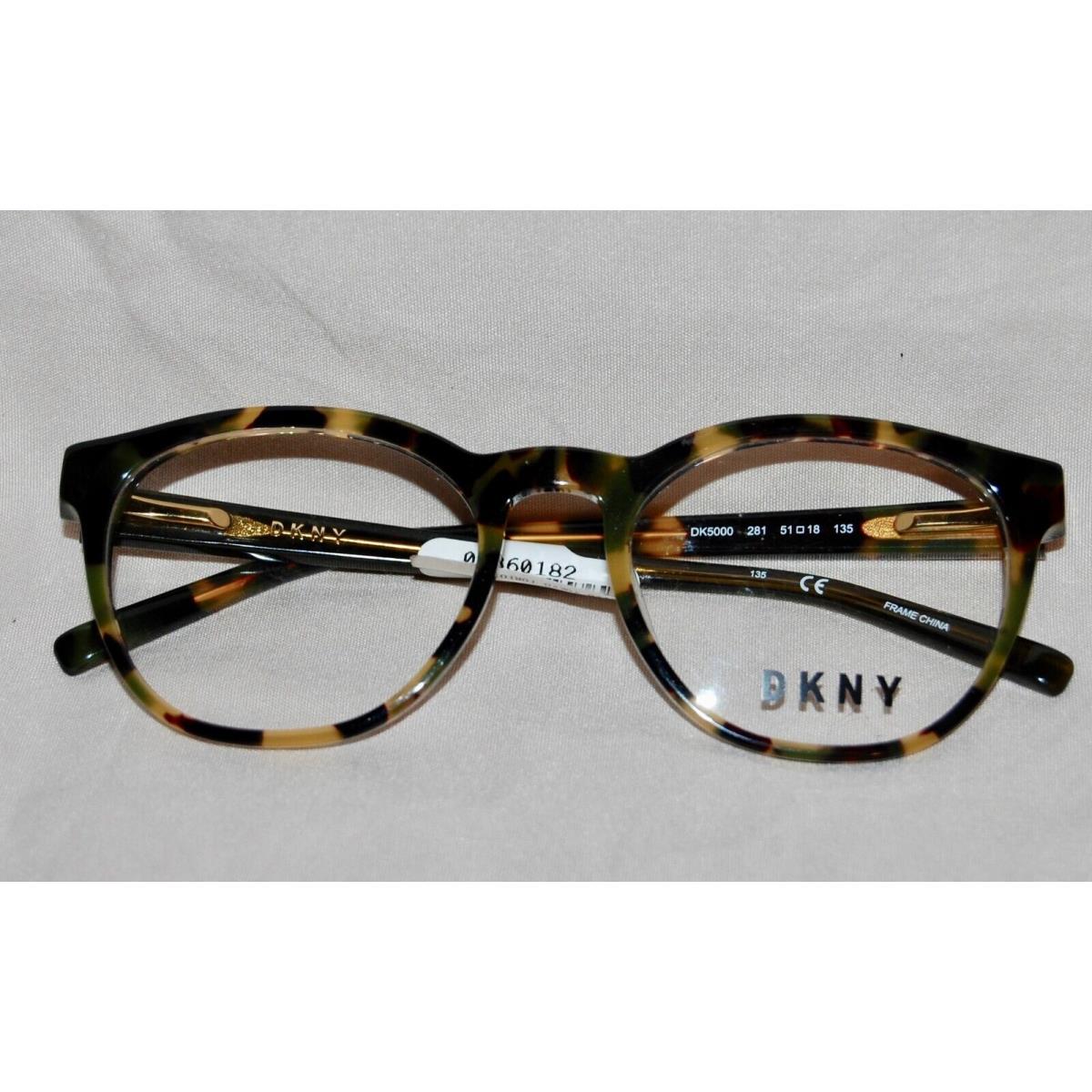 Dkny Eyeglasses Frames DK5000 281 Brown Tortoise Round Full Rim 51-18-135