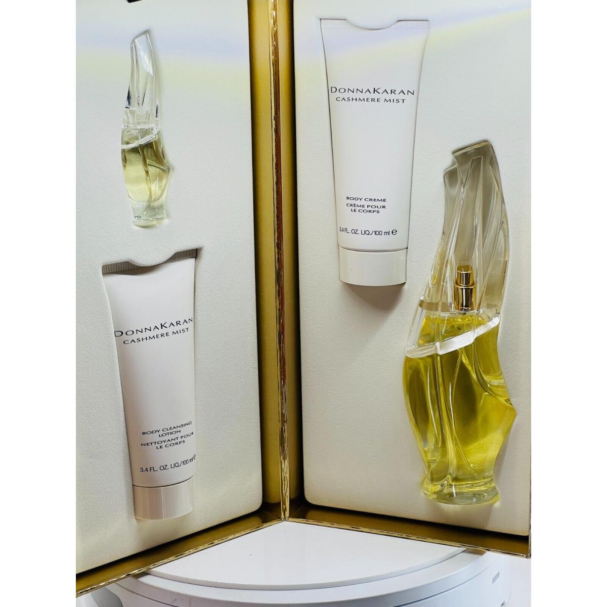 Cashmere Mist BY Donna Karan 4PCE Gift Set 3.4 OZ Eau DE Parfum Spray -sale