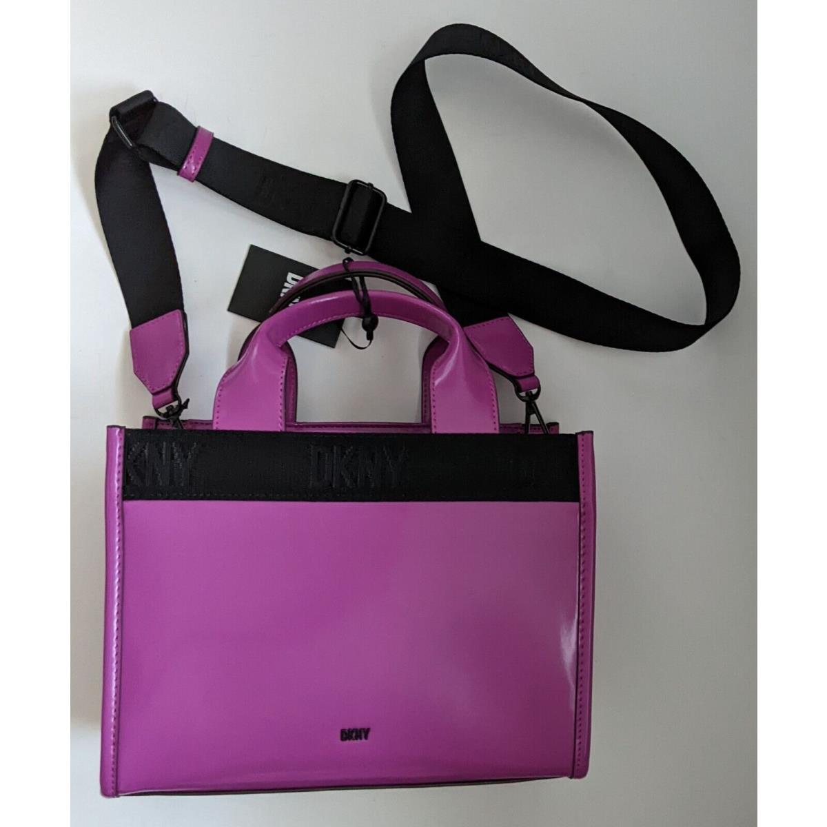 Dkny Cassandra Small Tote Detachable Crossbody Handbag Fuchsia Pink Purple Black