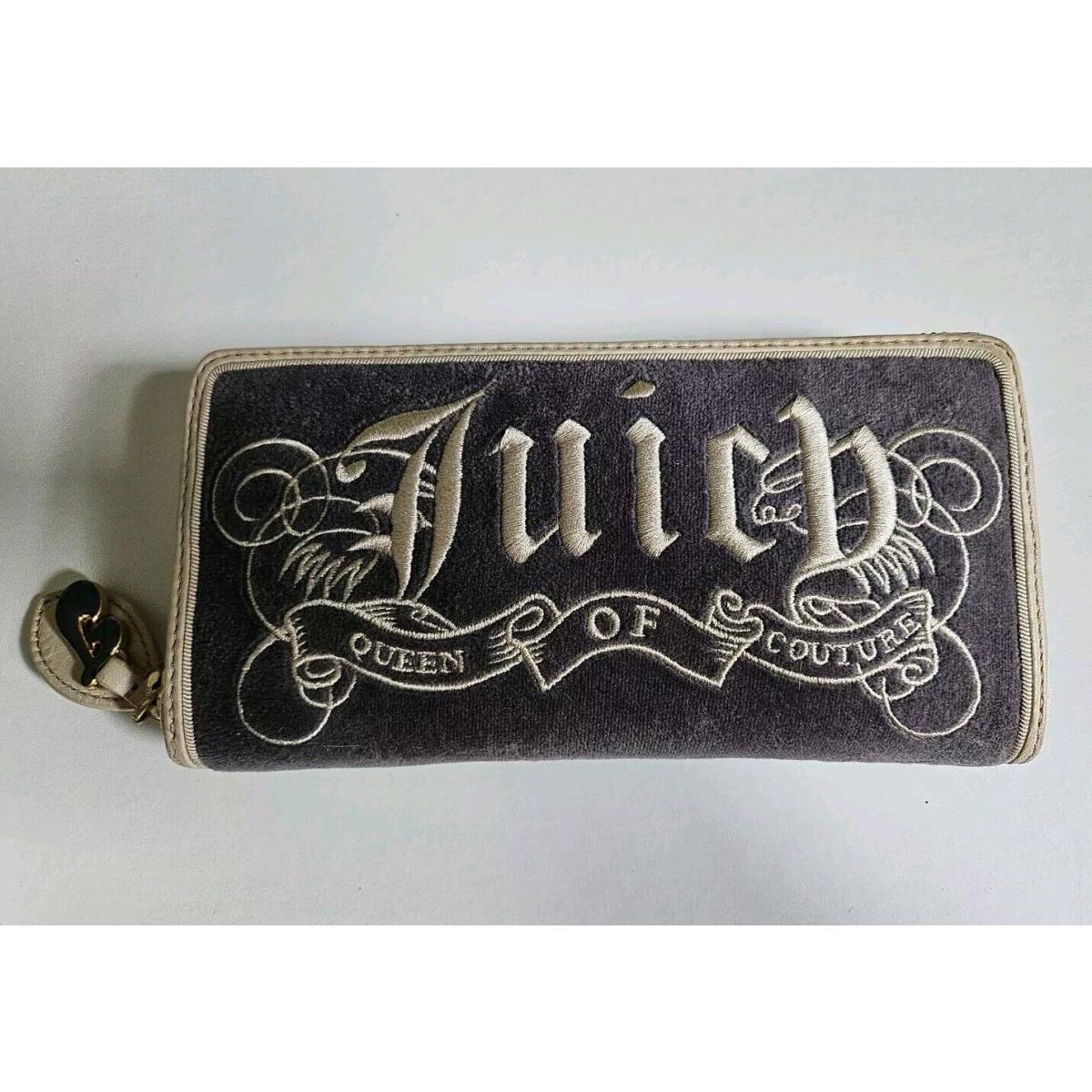 Juicy Couture Zip Around Wallet Grey Scale Velvet