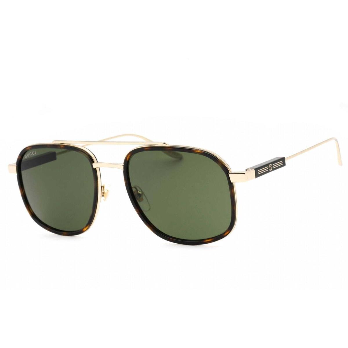 Gucci Men`s Sunglasses Havana/gold Metal Frame Green Lens GG1310S 002