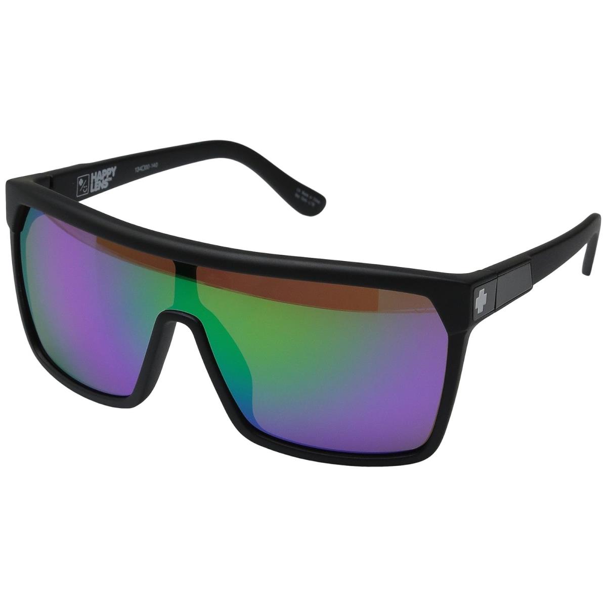 Unisex Sunglasses Spy Optic Flynn Shield Sunglasses Matte Black/Happy Bronze w/ Green Spectra