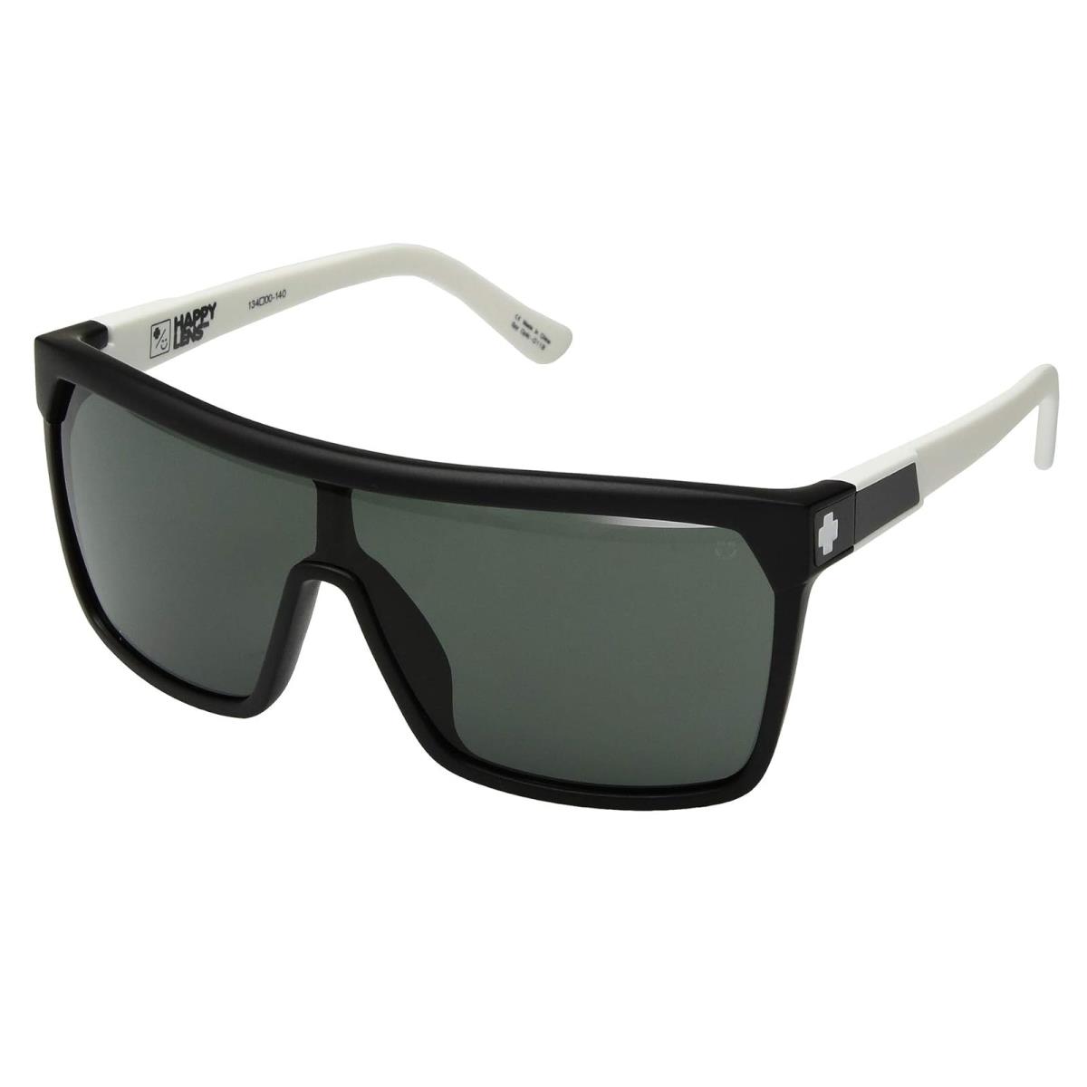 Unisex Sunglasses Spy Optic Flynn Shield Sunglasses Matte Ebony/Ivory/HD Plus Gray Green