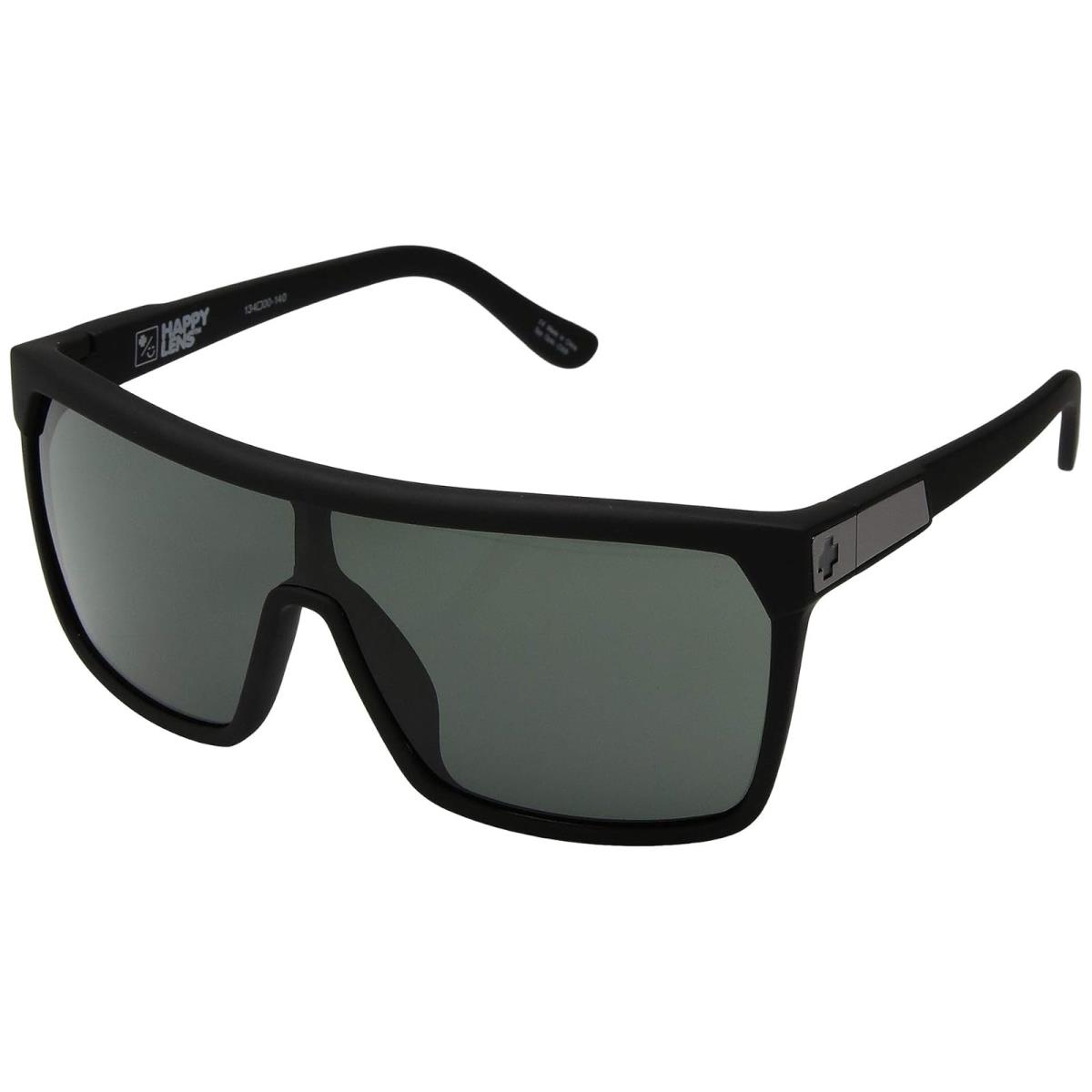 Unisex Sunglasses Spy Optic Flynn Shield Sunglasses Soft Matte Black/HD Plus Gray Green