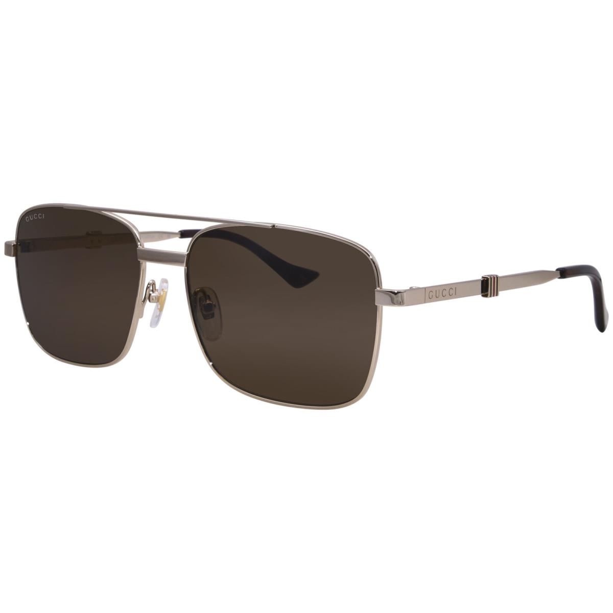 Gucci GG1441S 002 Sunglasses Men`s Gold/brown Pilot 58mm - Frame: Gold, Lens: Brown