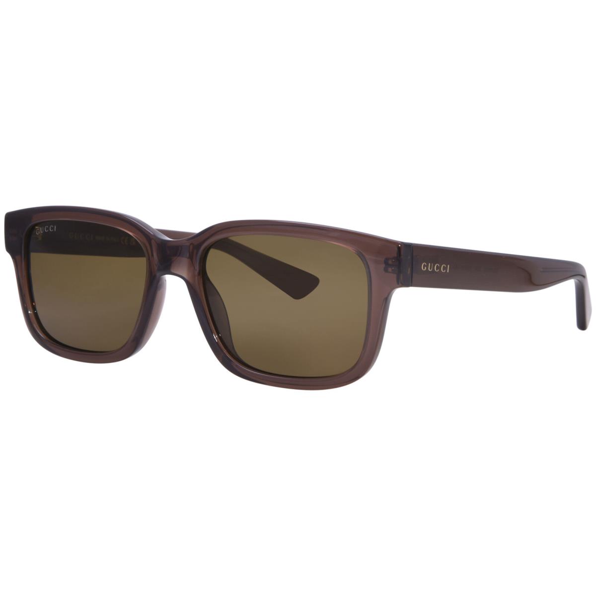 Gucci GG1583S 004 Sunglasses Men`s Brown/gold/brown Rectangle Shape 56mm