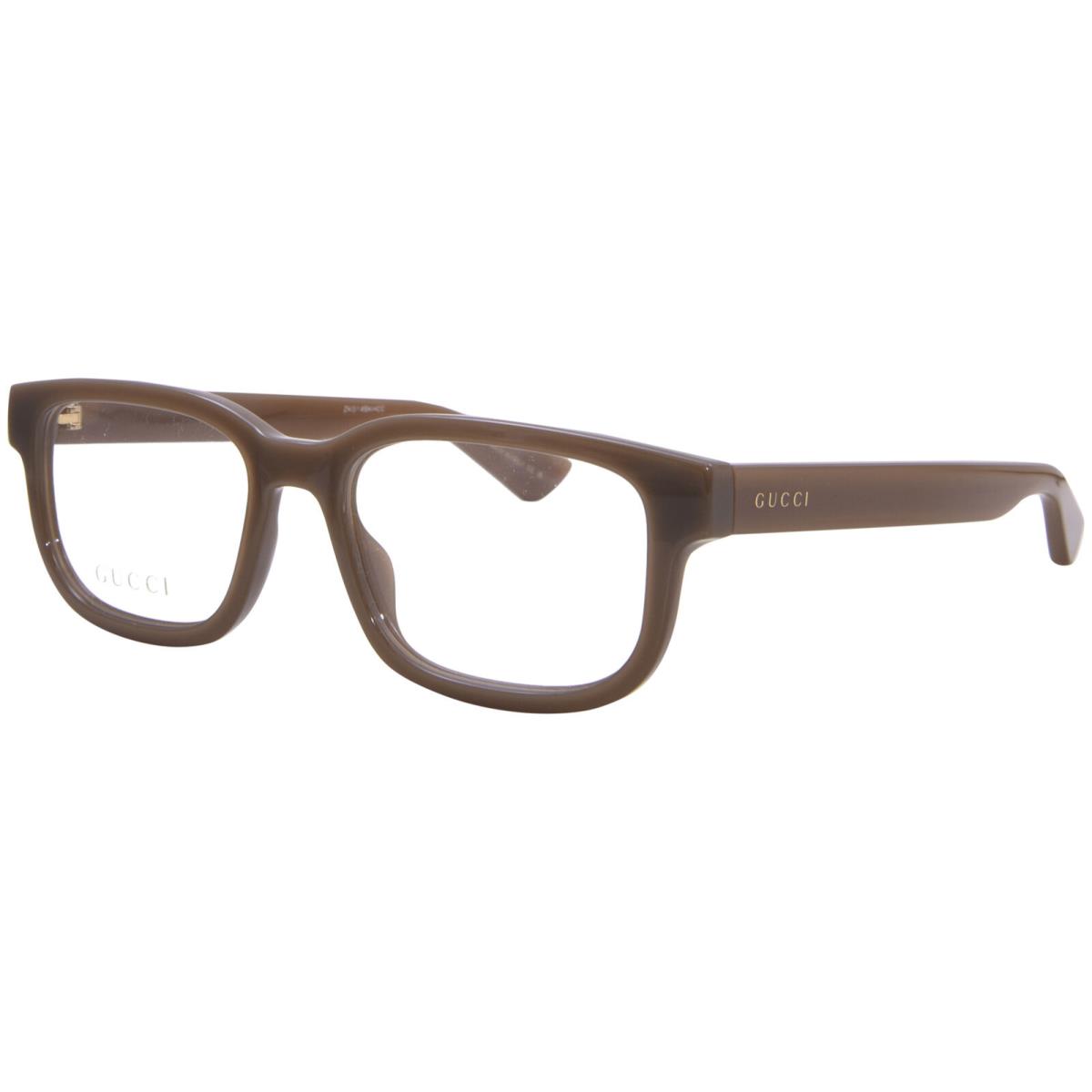 Gucci GG1584O 004 Eyeglasses Frame Men`s Brown Full Rim Round Shape 53mm