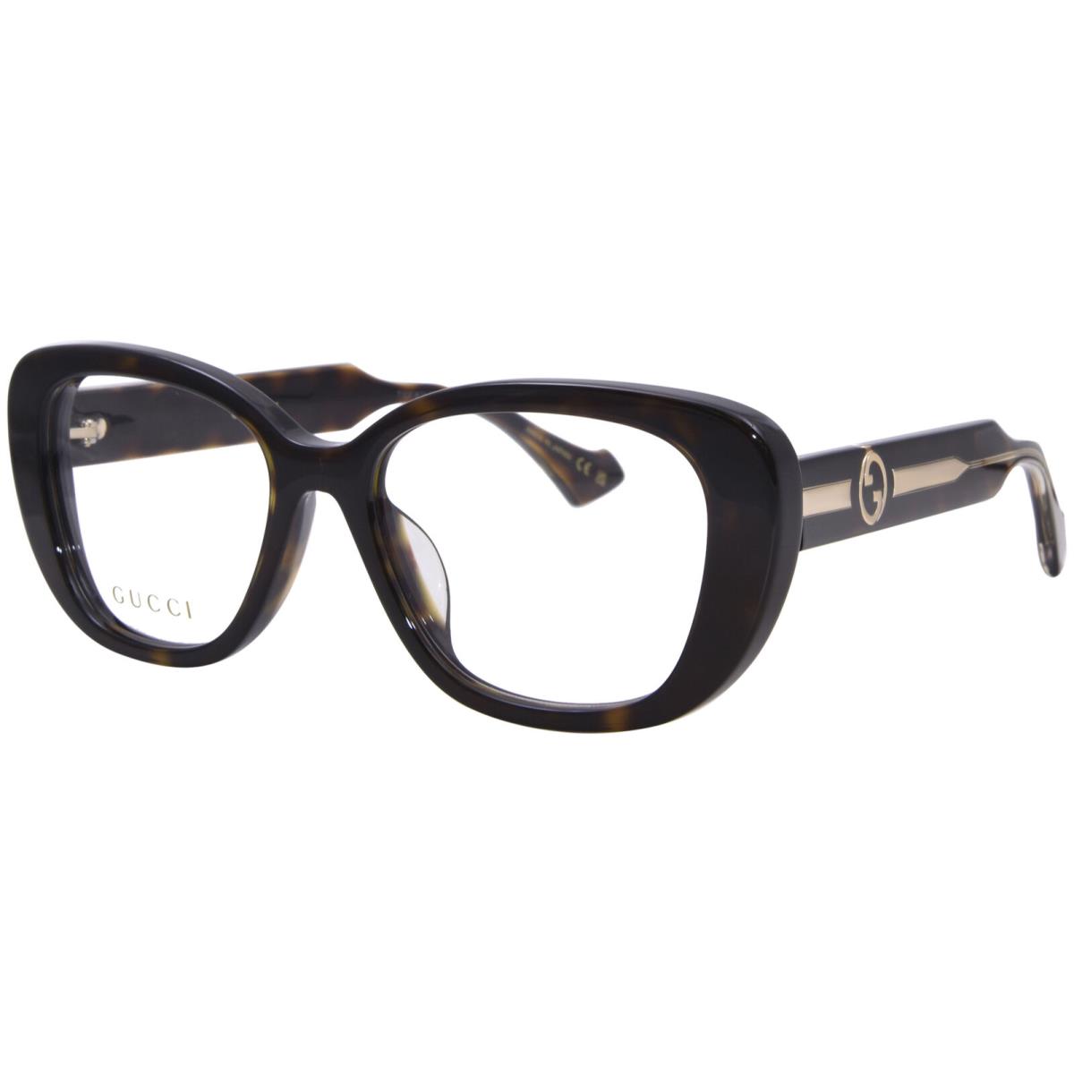 Gucci GG1559OK 002 Eyeglasses Frame Women`s Havana Crystal Full Rim Cat Eye 54mm