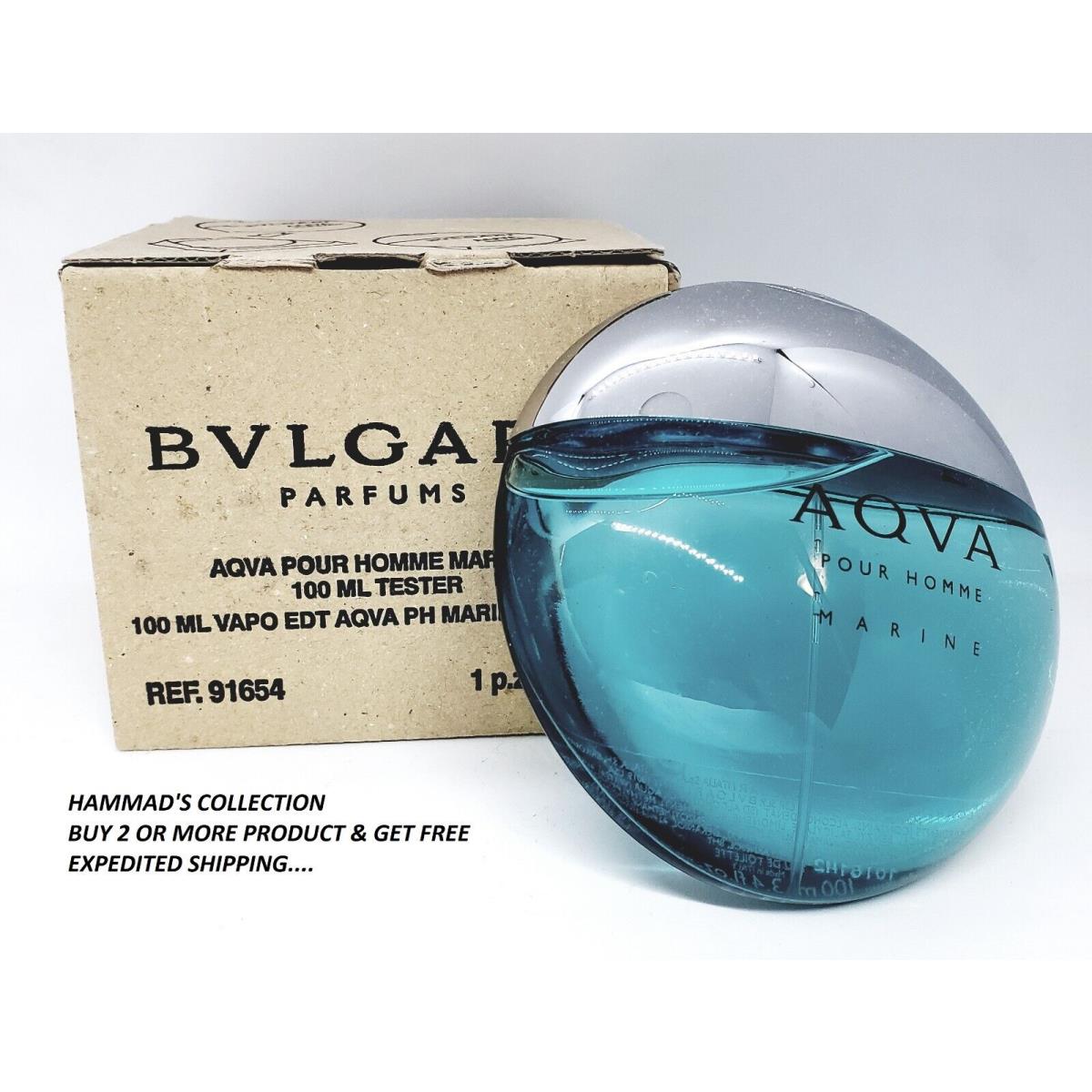 Bvlgari Aqva Pour Homme Marine Edt 3.4 OZ / 100 ML For Men IN Brown Box