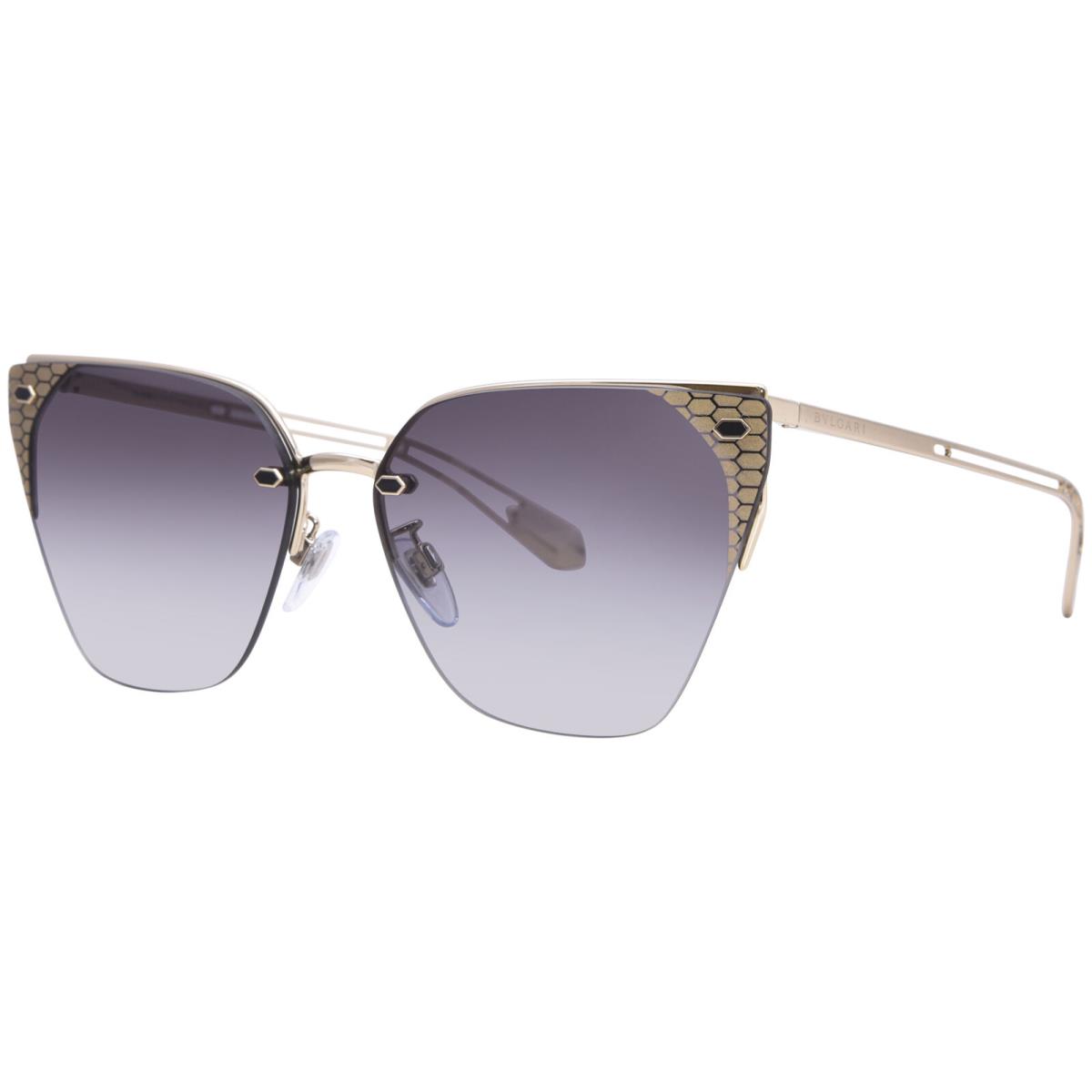 Bvlgari BV6116 278/8G Sunglasses Women`s Pale Gold/gray Gradient Cat Eye 63mm