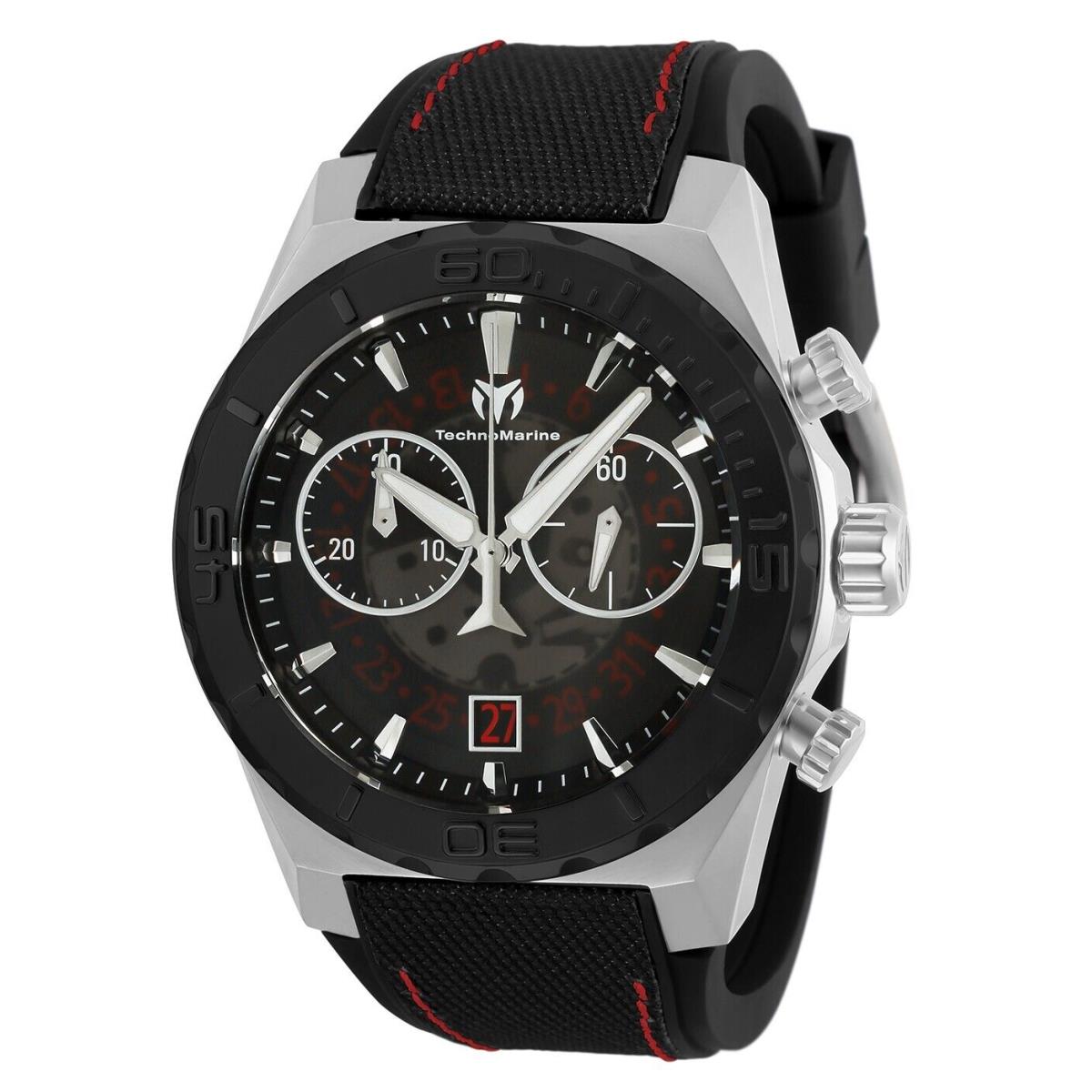 Technomarine TM-519006 Men`s Reef Shark Swiss Movement Black Silver 48mm Watch