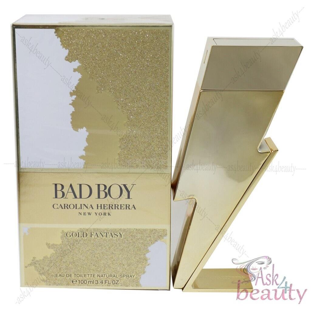 Bad Boy Gold Fantasy by Carolina Herrera For Men 3.4/3.3 oz Edp Spray