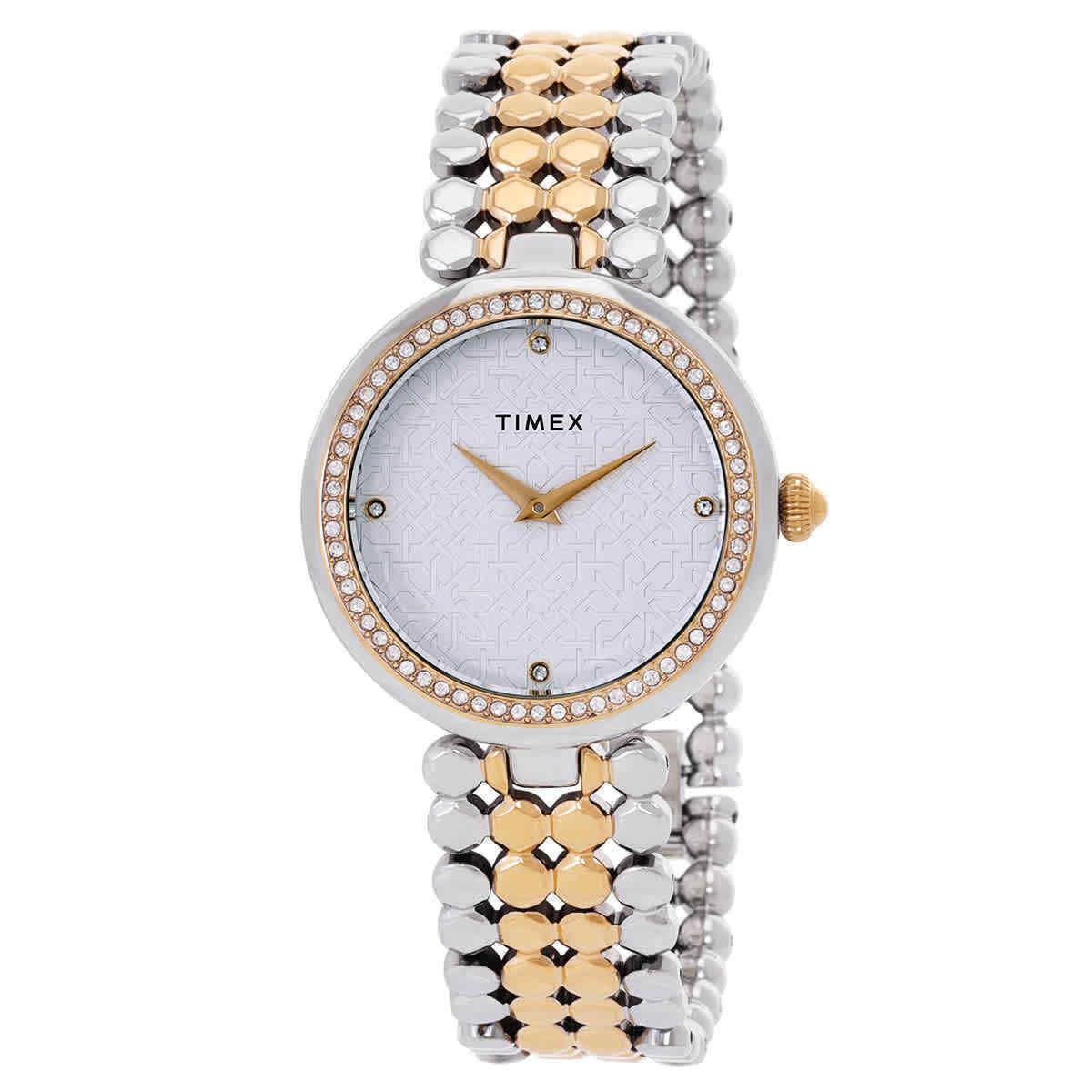 Timex Asheville Quartz Crystal White Dial Two-tone Ladies Watch TW2V02700