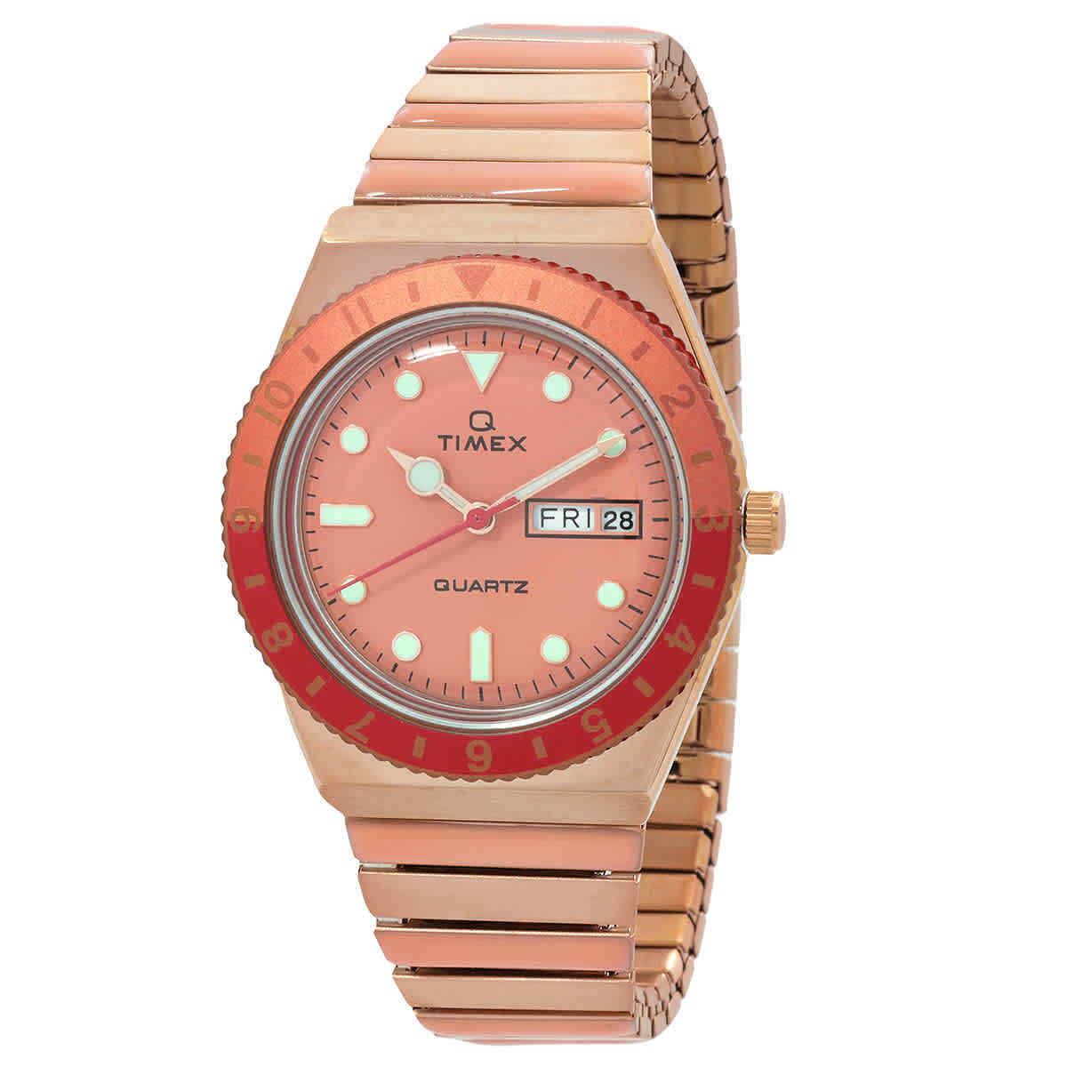 Timex Q Timex Malibu Quartz Pink Dial Ladies Watch TW2V38600VQ