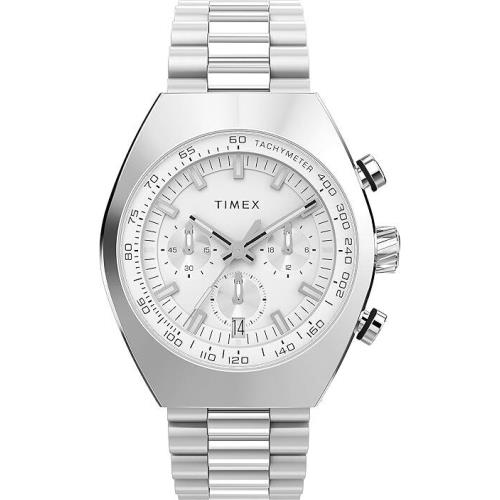 Timex Legacy Mens Watch TW2W22200 - Dial: White, Strap: Stainless Steel