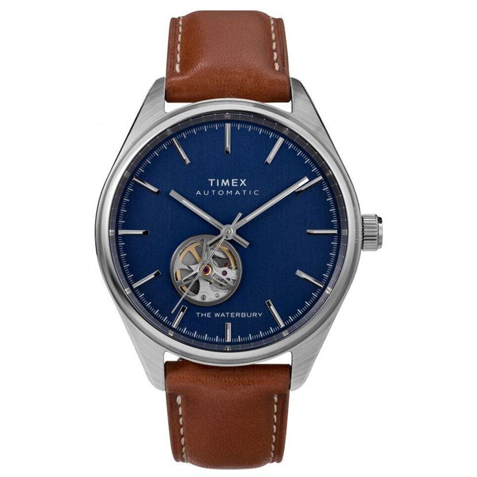 Timex Waterbury Automatic 42mm Leather Mens Watch TW2U37700