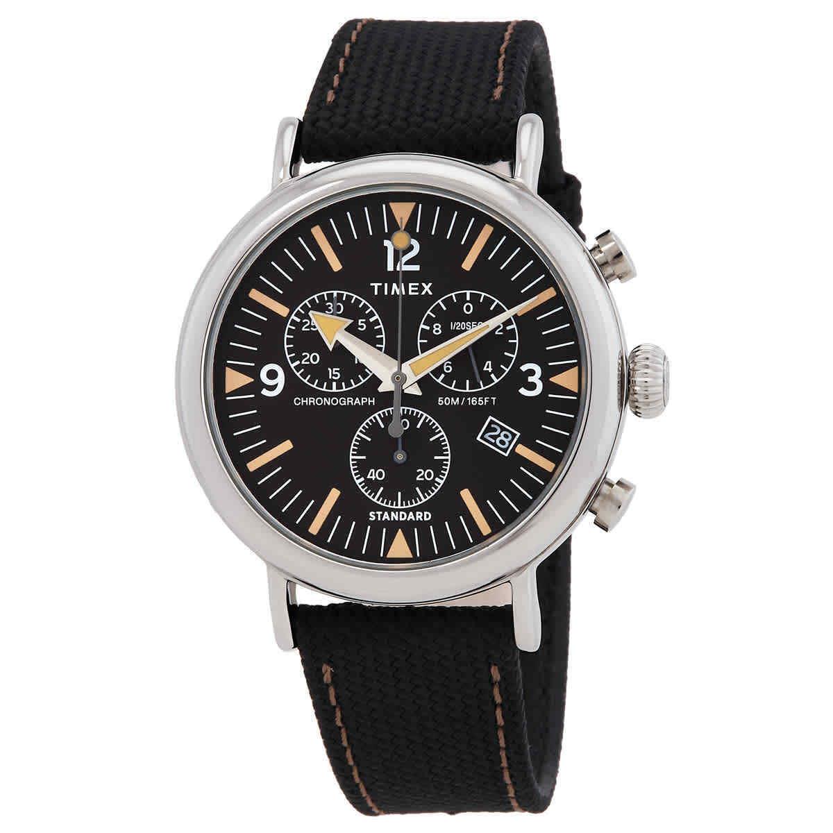 Timex Standard Chronograph Quartz Black Dial Men`s Watch TW2V43700