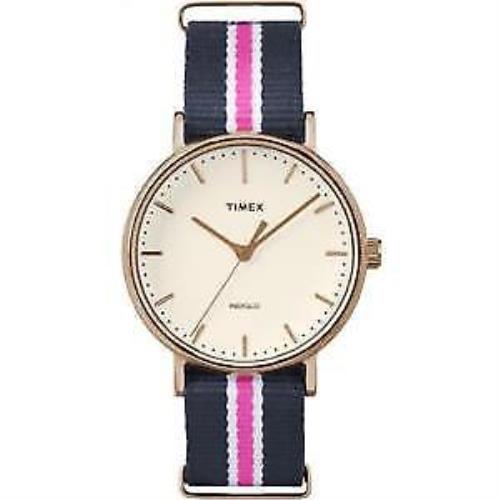 Timex Women`s 38mm Multicolor Nylon Band Steel Case Quartz Watch TW2P91500