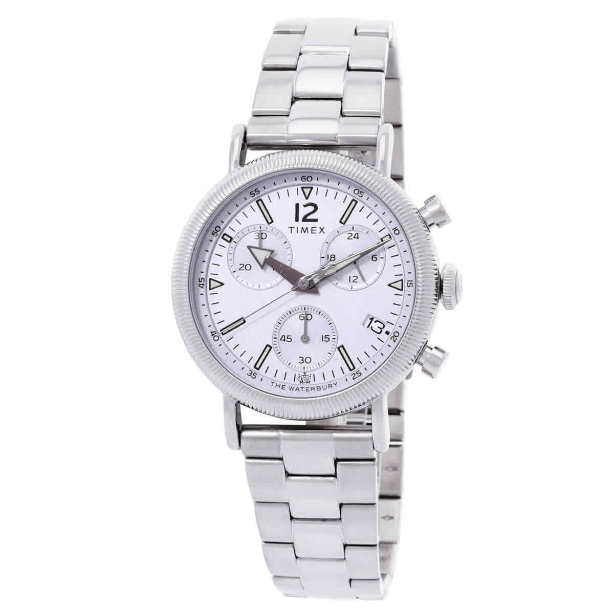 Timex Waterbury Standard Chronograph Quartz Silver Dial Men`s Watch TW2W20900