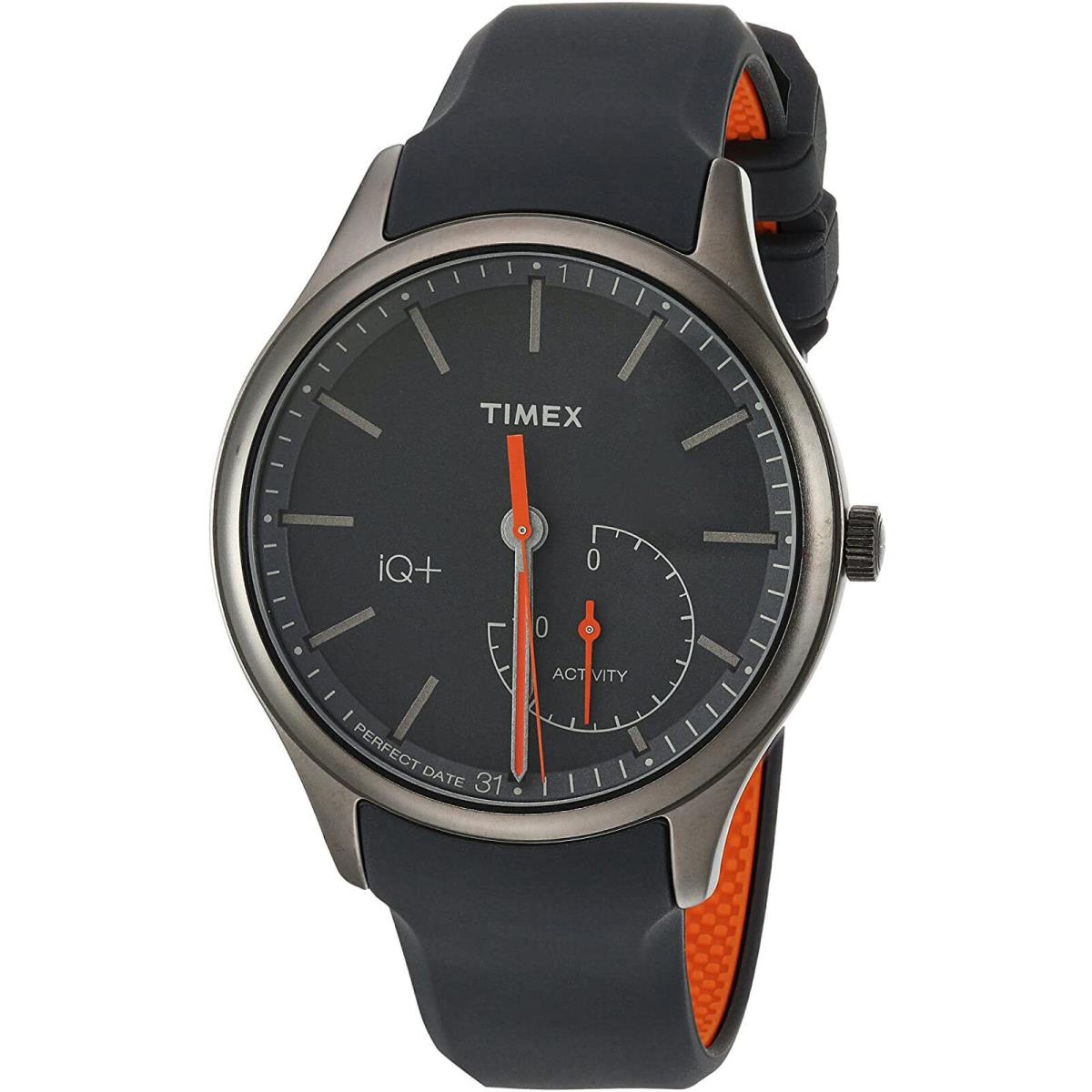 Timex TW2P95000 Iq+ Move Men`s Activity Tracker Smartwatch Grey Silicone Strap