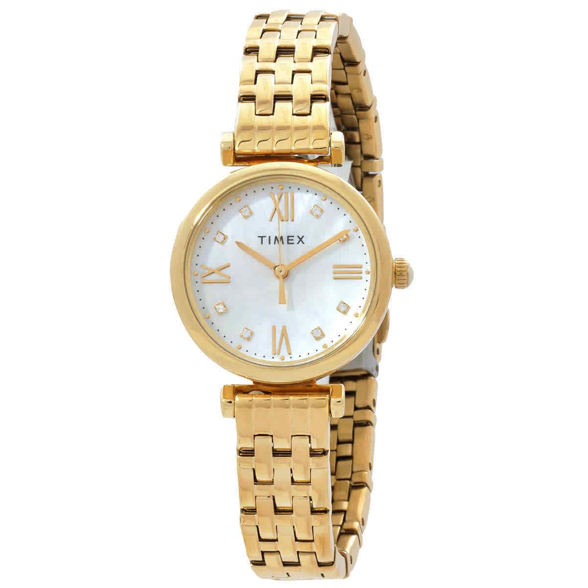 Timex Parisienne Quartz Crystal Mop Dial Ladies Watch TW2T78900