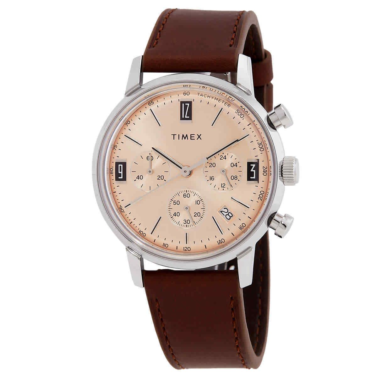 Timex Marlin Chronograph Quartz Rose Gold Dial Men`s Watch TW2W51400