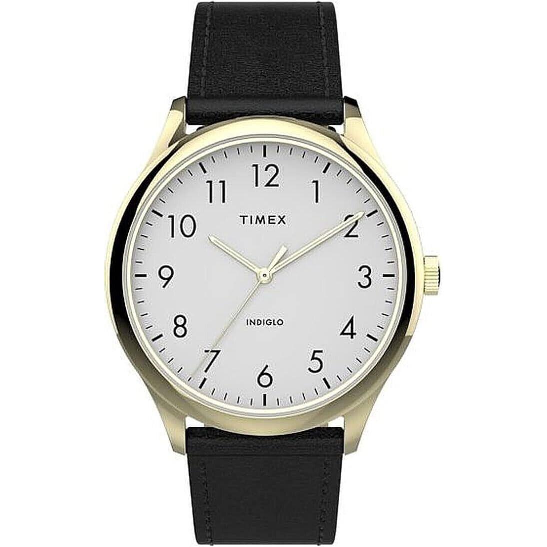 Timex Easy Reader TW2T71700 Men`s Quartz Watch 40mm Case Black Leather Strap