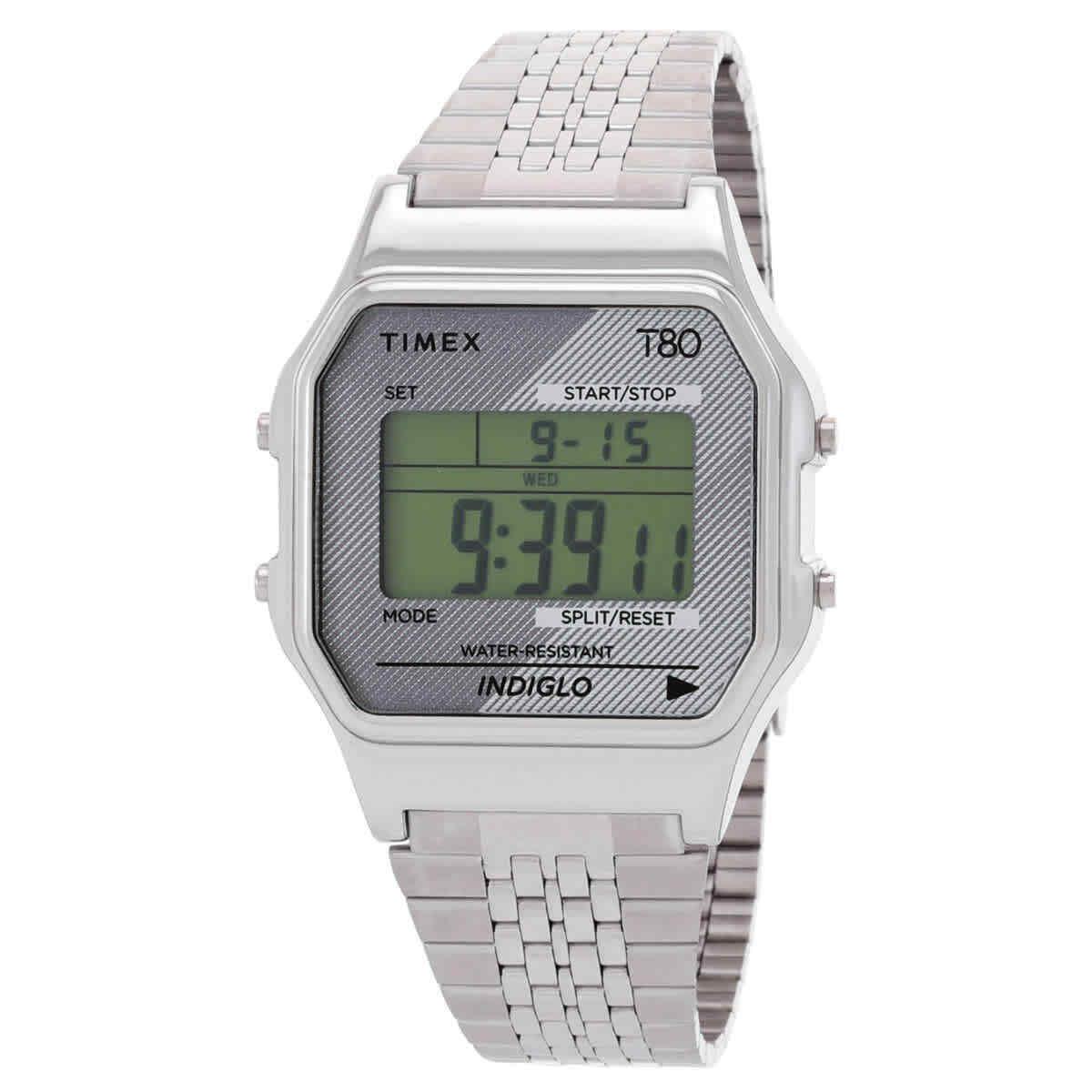 Timex 80 Alarm Quartz Digital Stainless Steel Bracelet Unisex Watch TW2R79300