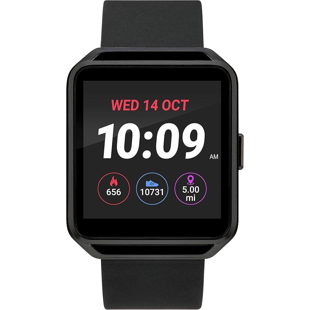 Iconnect by Timex Square Black Silicone Smartwatch TW5M31200