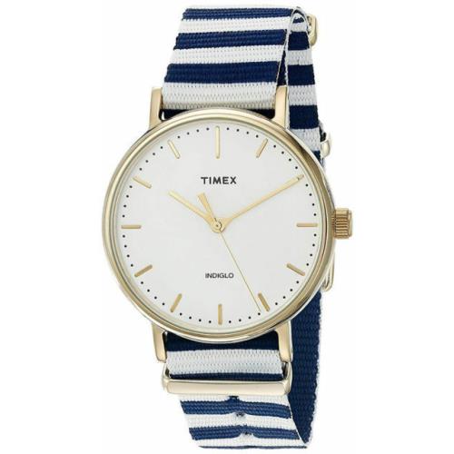 Timex TW2P91900 Unisex Weekender Fairfield Mid-size Blue/white Fabric Band Watch