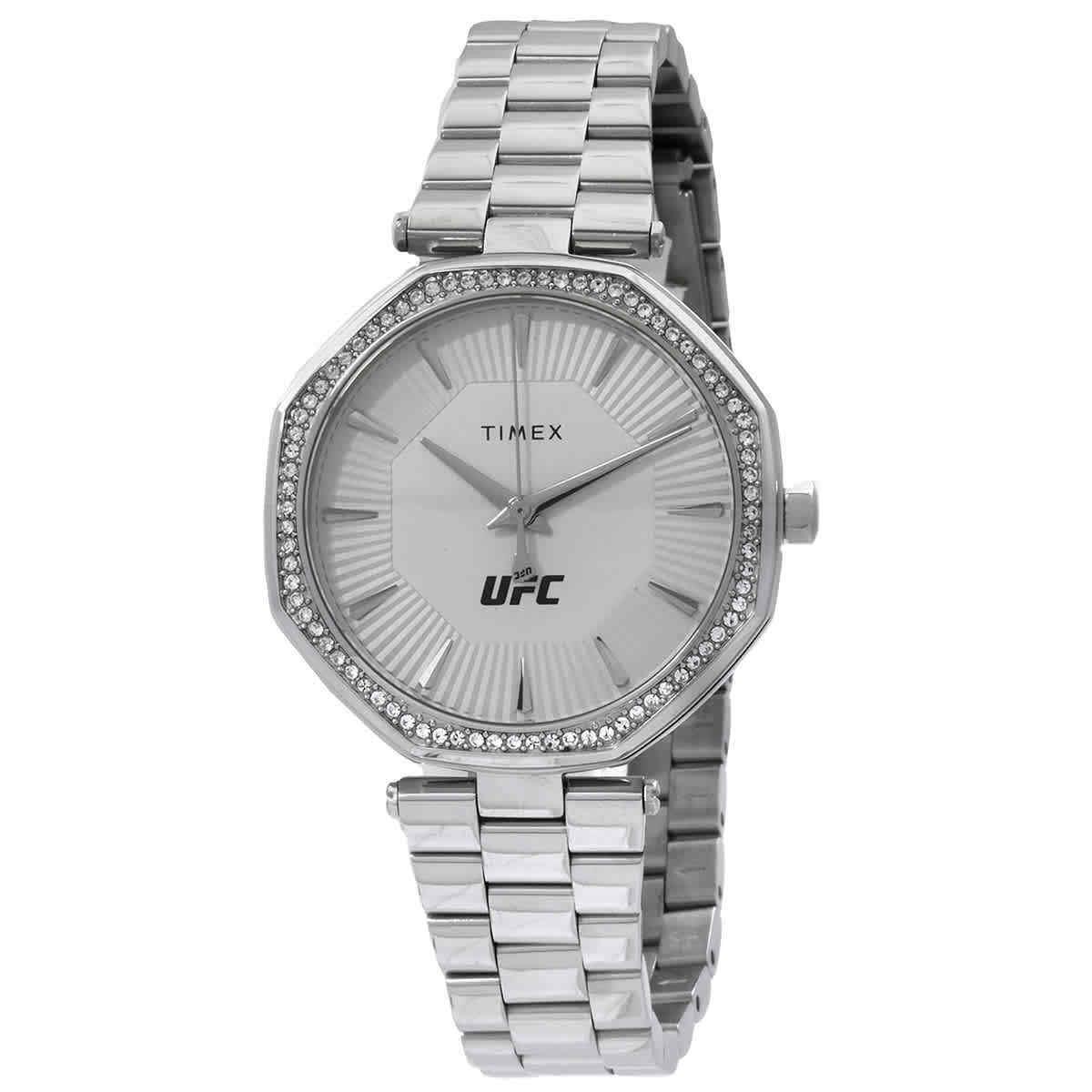 Timex Ufc Jewel Quartz Crystal Silver Dial Ladies Watch TW2V83200